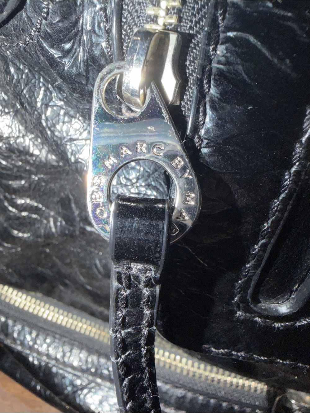 EUC Marc By Marc Jacobs Turnlock Posh Bag Black Patent Leather Satchel - Picture 7 of 16